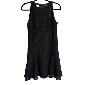 Akris Punto Black Dress Sleeveless A-Line Shift Dress Classic Eyelet Size 6